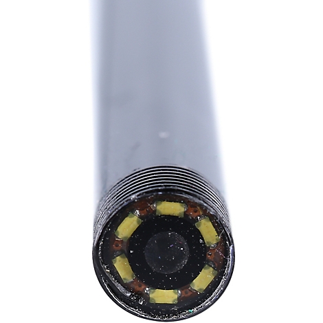 Nahaufnahme einer medizinischen Sonde mit LED-Beleuchtung am Ende.